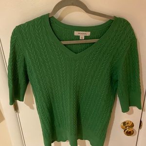 XL MERONA short- sleeve cable knit sweater